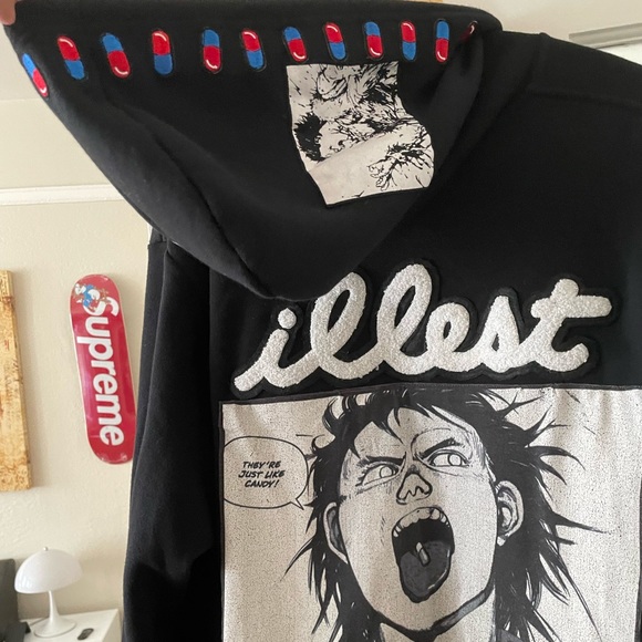 Akira zip up sweater Large. Custom patchwork - Picture 5 of 10